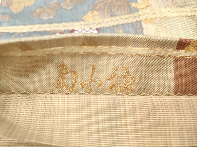 平和屋着物◎六通柄袋帯 唐織 菊小袖 金糸 正絹 逸品 CABJ3757qe