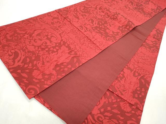 平和屋着物◎六通柄袋帯 ふくれ織 人物花唐草文 正絹 逸品 CABJ3782qe
