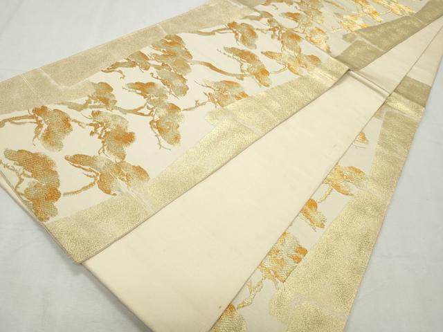 平和屋着物◎六通柄 本袋帯 枝松文 金糸 正絹 逸品 CABJ3794qe