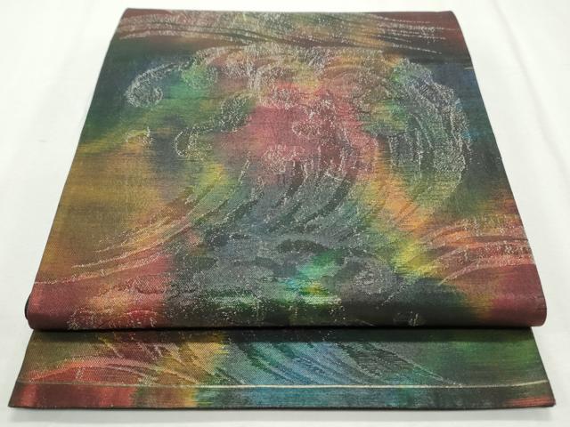 平和屋着物◎六通柄袋帯 立波霞文 金糸 正絹 逸品 CABJ3803qe
