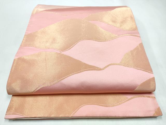 平和屋着物◎両面 全通柄袋帯 幾何学文様 金糸 正絹 逸品 CABJ3818qe