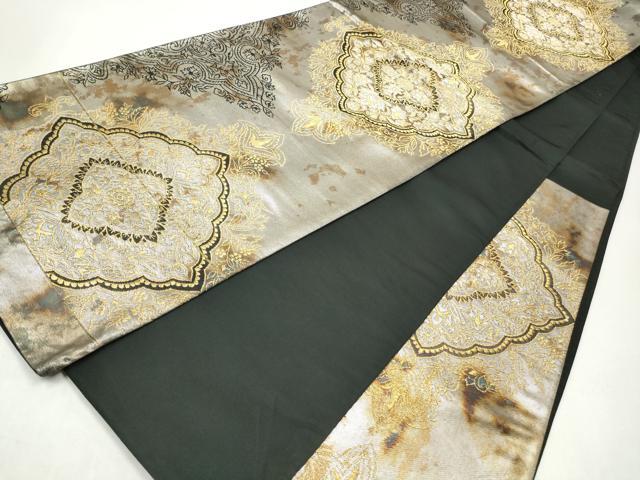 平和屋着物◎六通柄袋帯 花唐草菱文 金糸 引箔 正絹 逸品 CABJ3822qe