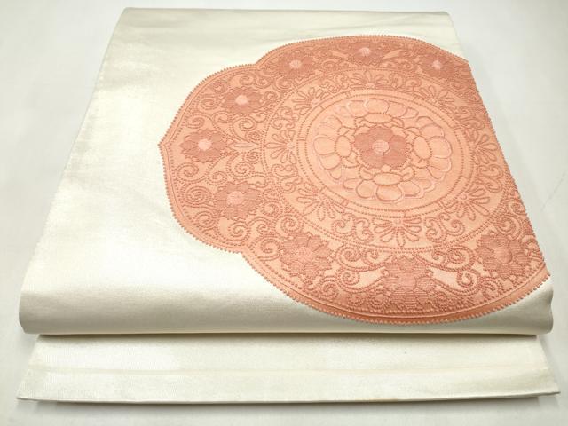 平和屋着物◎中国三大刺繍 総相良刺繍 太鼓柄袋帯 絵皿花文 正絹 逸品 CABJ3844qe
