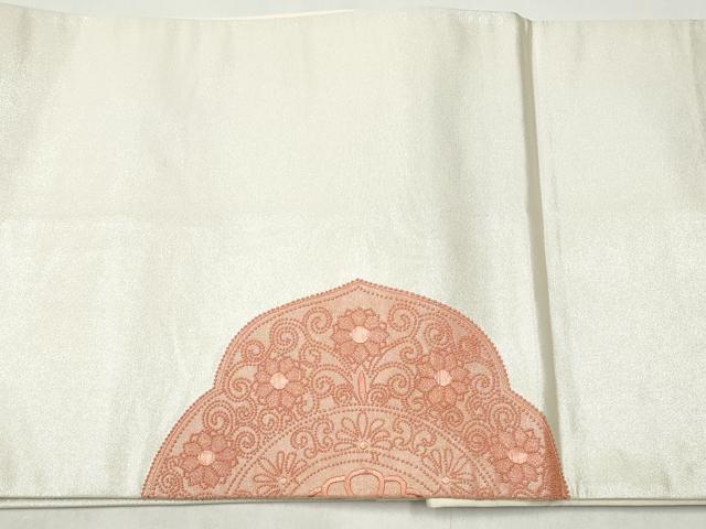 平和屋着物◎中国三大刺繍 総相良刺繍 太鼓柄袋帯 絵皿花文 正絹 逸品 CABJ3844qe