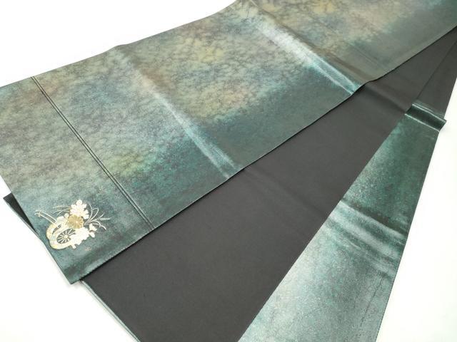 平和屋着物◎六通柄袋帯 螺鈿 霞文 金彩 引箔 正絹 逸品 CABJ3861qe