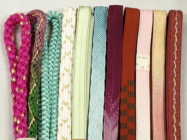 平和屋着物●和装小物 帯締め10本セット 高麗組 笹浪組 唐組 大和組 礼装用 金糸 逸品 未使用 CABJ3883qe