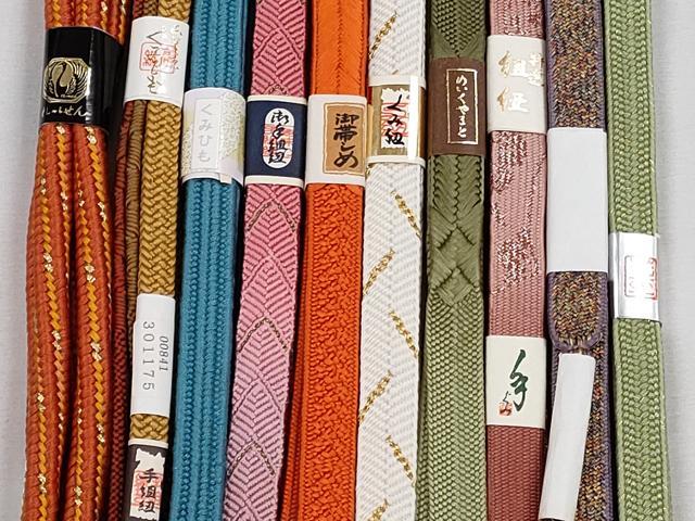 平和屋着物●和装小物 帯締め10本セット 高麗組 大和組 畝組 礼装用 金糸 逸品 未使用 CABJ3889qe