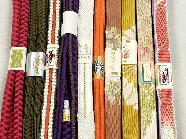 平和屋着物●和装小物 帯締め10本セット 高麗組 大和組 鴨川組 唐組 礼装用 金糸 逸品 未使用 CABJ3916qe