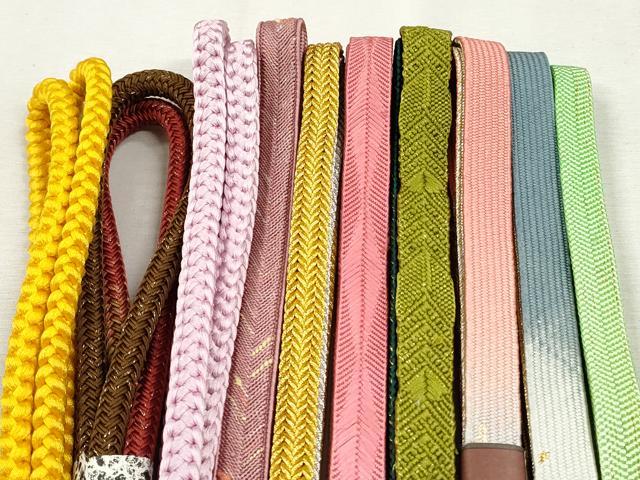 平和屋着物●和装小物 帯締め10本セット 高麗組 笹浪組 大和組 礼装用 金糸 逸品 未使用 CABJ3918qe