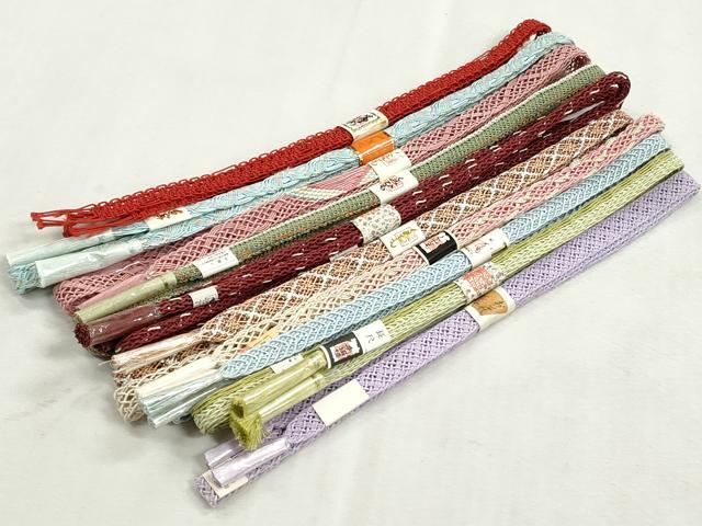 平和屋着物*夏物 和装小物 上質な帯締め10本セット レース織 丸組 長尺 逸品 未使用 CABJ3923qe