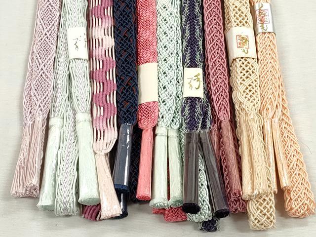 平和屋着物*夏物 和装小物 上質な帯締め10本セット レース織 ラメ糸 金糸 逸品 未使用 CABJ3927qe