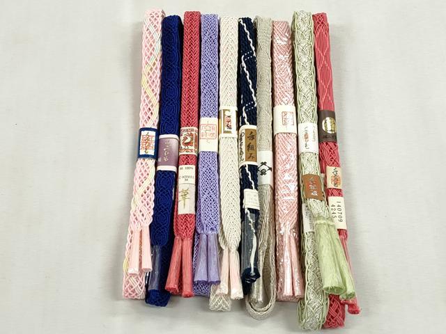 平和屋着物*夏物 和装小物 上質な帯締め10本セット レース織 金銀糸 逸品 未使用 CABJ3930qe