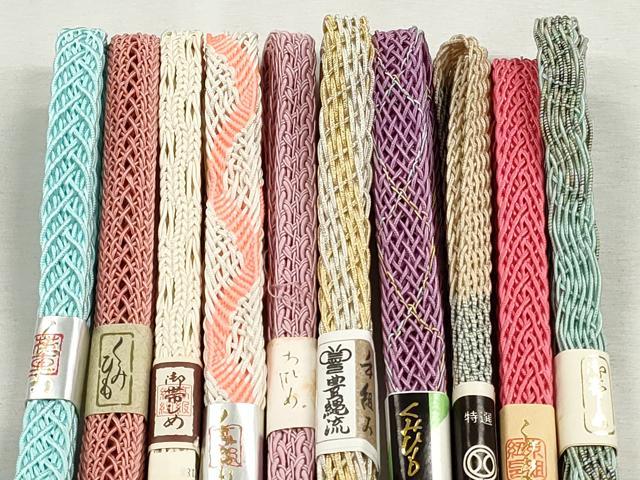 平和屋着物*夏物 和装小物 上質な帯締め10本セット レース織 金銀糸 西武百貨店扱い 逸品 未使用 CABJ3931qe