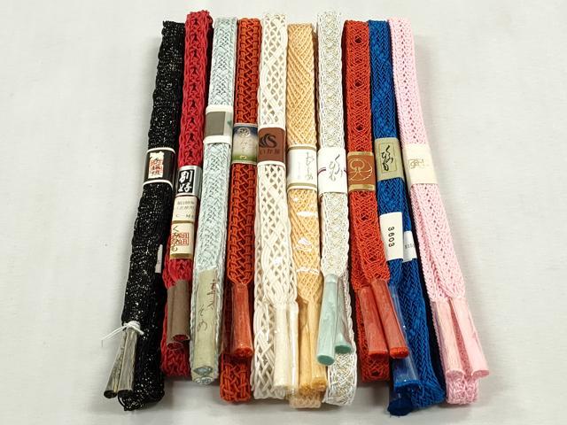 平和屋着物*夏物 和装小物 上質な帯締め10本セット レース織 金糸 逸品 未使用 CABJ3932qe