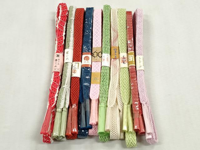 平和屋着物*夏物 和装小物 上質な帯締め10本セット レース織 金糸 大丸扱い 逸品 未使用 CABJ3935qe