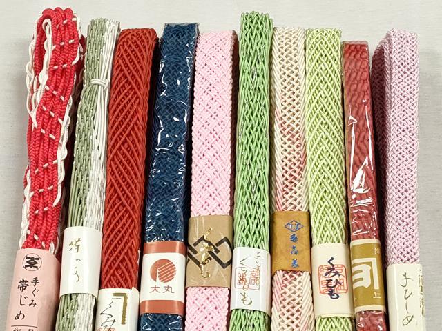 平和屋着物*夏物 和装小物 上質な帯締め10本セット レース織 金糸 大丸扱い 逸品 未使用 CABJ3935qe