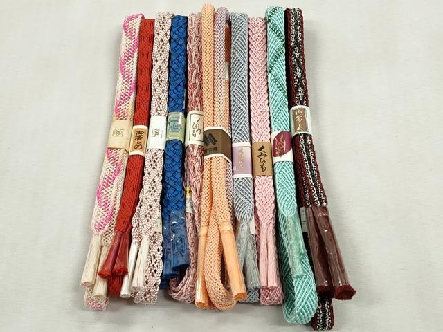 平和屋着物*夏物 和装小物 上質な帯締め10本セット レース織 丸組 逸品 未使用 CABJ3941qe