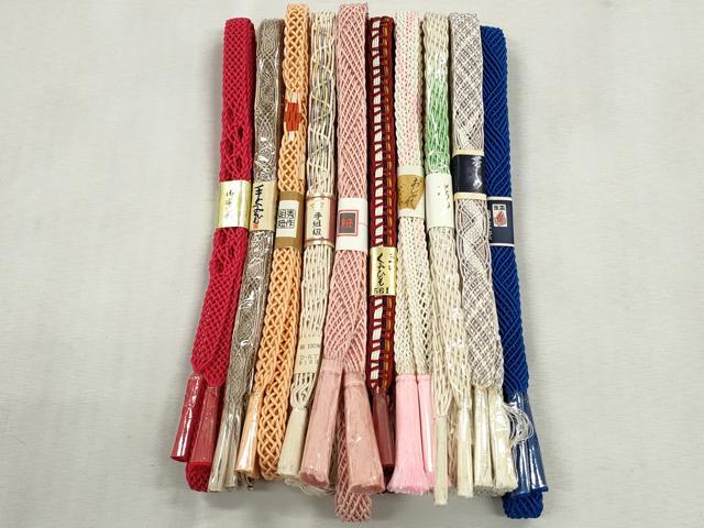 平和屋着物*夏物 和装小物 上質な帯締め10本セット レース織 銀糸 逸品 未使用 CABJ3942qe