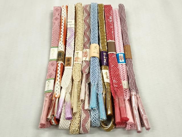 平和屋着物*夏物 和装小物 上質な帯締め10本セット レース織 金銀糸 逸品 未使用 CABJ3945qe