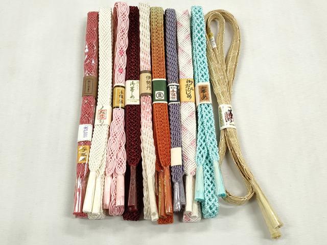 平和屋着物*夏物 和装小物 上質な帯締め10本セット レース織 金糸 伊勢丹扱い やまと誂製 逸品 未使用 CABJ3946qe