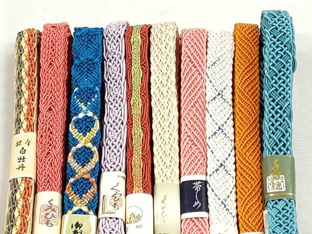 平和屋着物*夏物 和装小物 上質な帯締め10本セット レース織 金糸 逸品 未使用 CABJ3950qe