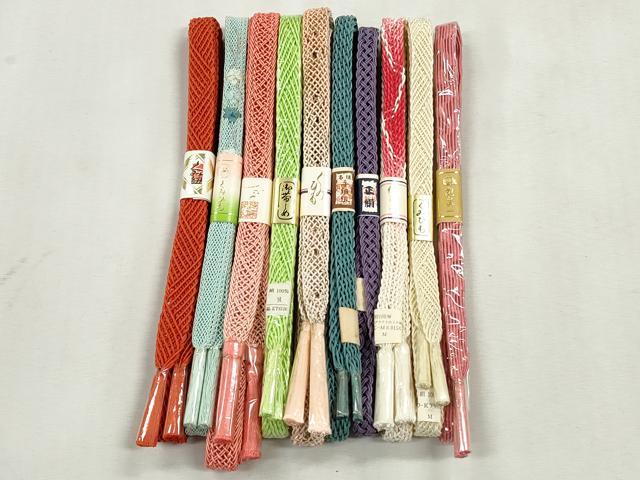 平和屋着物*夏物 和装小物 上質な帯締め10本セット レース織 金糸 逸品 未使用 CABJ3953qe