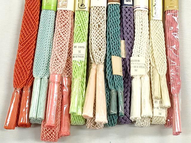 平和屋着物*夏物 和装小物 上質な帯締め10本セット レース織 金糸 逸品 未使用 CABJ3953qe
