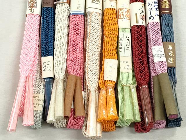 平和屋着物*夏物 和装小物 上質な帯締め10本セット レース織 草木染 金糸 東急百貨店扱い 逸品 未使用 CABJ3958qe