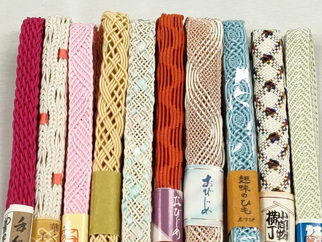 平和屋着物*夏物 和装小物 上質な帯締め10本セット レース織 金糸 逸品 未使用 CABJ3959qe