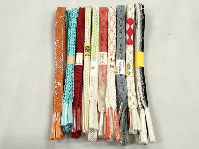 平和屋着物*夏物 和装小物 上質な帯締め10本セット レース織 金糸 松坂屋扱い 逸品 未使用 CABJ3960qe