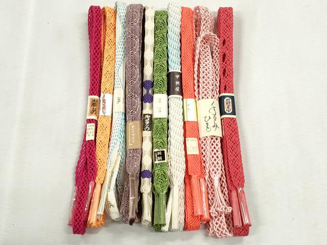 平和屋着物*夏物 和装小物 上質な帯締め10本セット レース織 金糸 逸品 未使用 CABJ3961qe