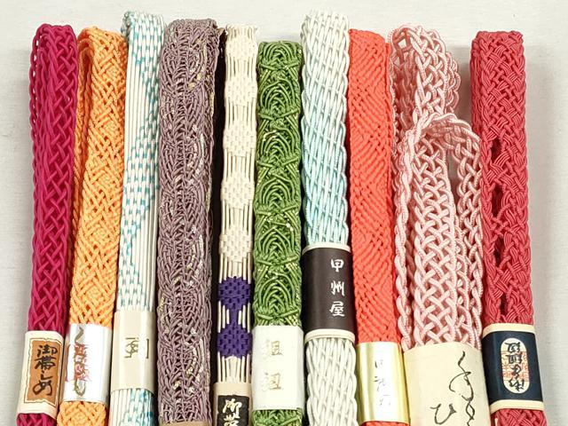 平和屋着物*夏物 和装小物 上質な帯締め10本セット レース織 金糸 逸品 未使用 CABJ3961qe