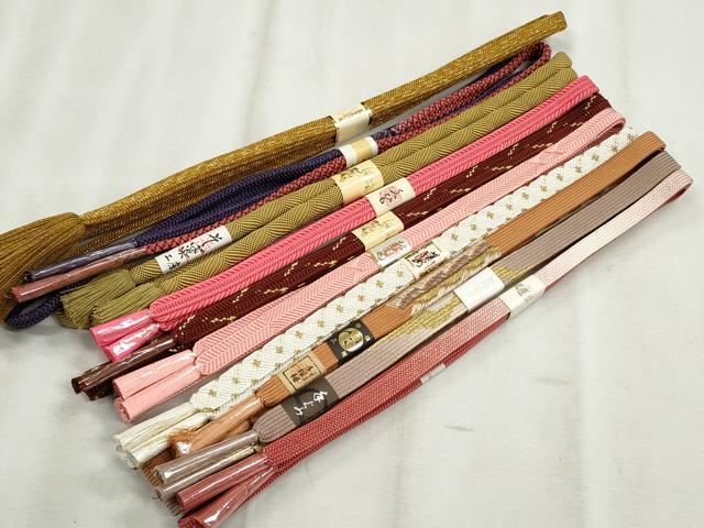 平和屋着物●和装小物 帯締め10本セット 高麗組 唐組 笹浪組 礼装用 金糸 逸品 未使用 CABJ3992qe