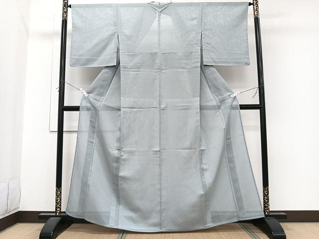 平和屋着物*夏物 色無地 絽縮緬 錫色 正絹 逸品 未使用 CABJ4001xi