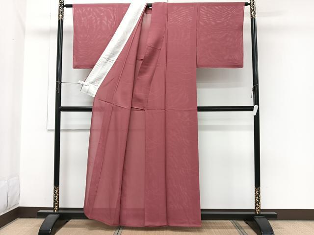 平和屋着物*夏物 色無地 絽 芝重ね紋紗 蘇芳香色 正絹 逸品 未使用 CABJ4032xi