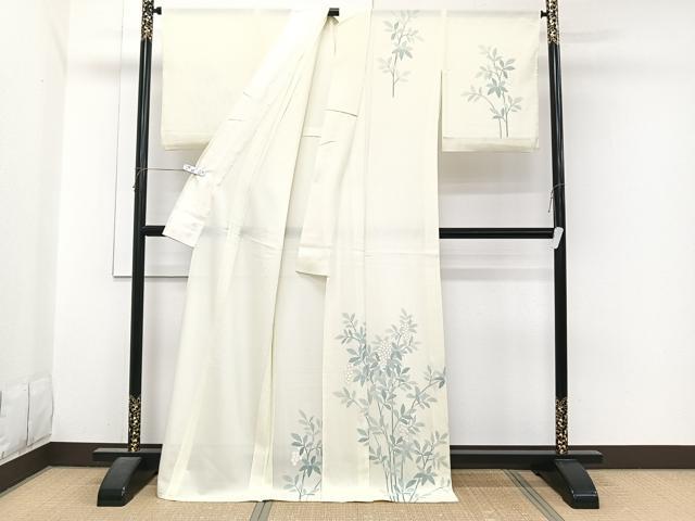 平和屋着物*夏物 訪問着 絽 南天文 銀彩 ロング丈 正絹 逸品 CABJ4037xi