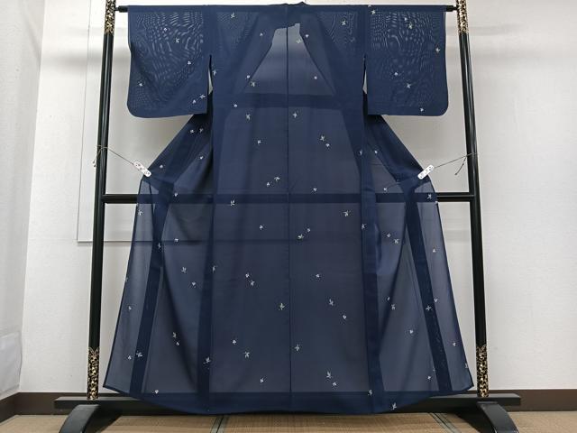 平和屋着物*夏物 小紋 絽 ろうけつ染め 草花文 正絹 逸品 CABJ4038xi