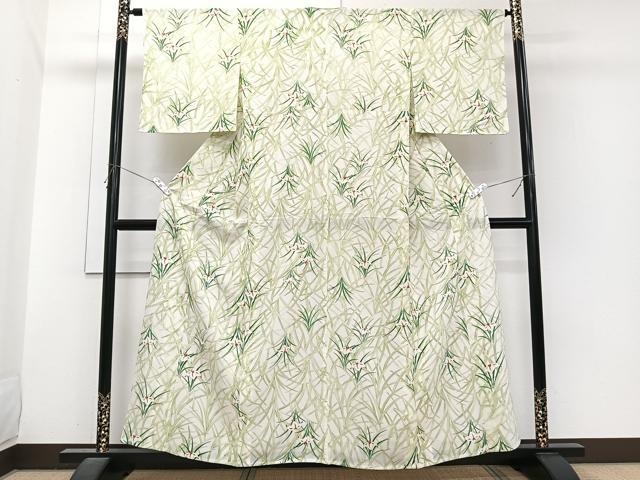 平和屋着物*夏物 小紋 絽 草花文 正絹 逸品 CABJ4040xi
