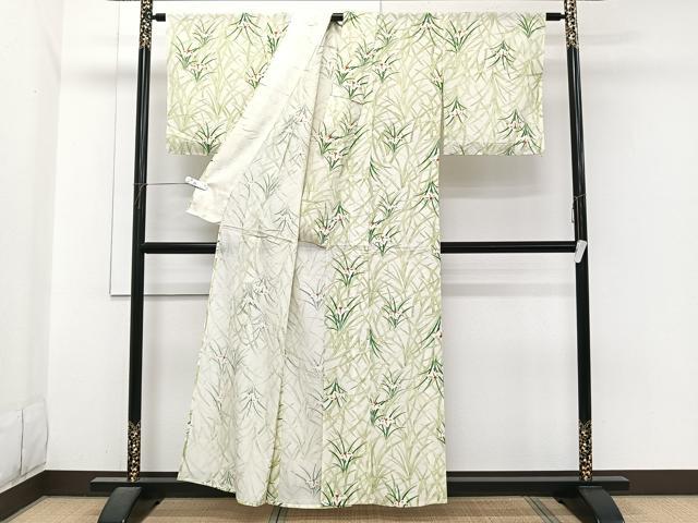 平和屋着物*夏物 小紋 絽 草花文 正絹 逸品 CABJ4040xi