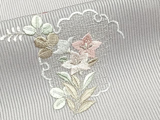 平和屋着物*夏物 訪問着 縦絽 刺繍 草花文 暈し染め 金銀彩 正絹 逸品 未使用 CABJ4044xi