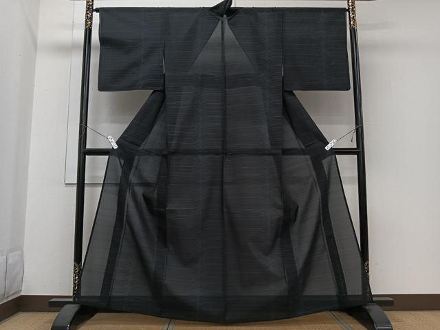 平和屋着物*夏物 本場大島紬 夏大島 横段文 正絹 逸品 CABJ4045xi
