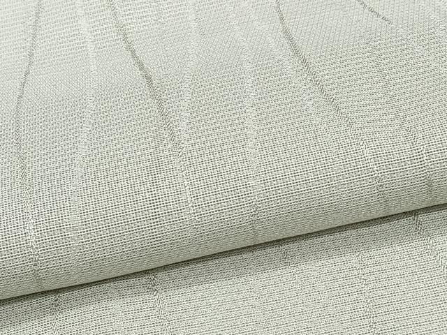 平和屋着物*夏物 色無地 よろけ縞紋紗 白緑色 正絹 逸品 CABJ4049xi