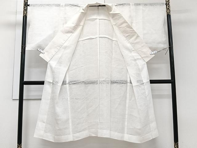 平和屋着物*夏物 長襦袢 越谷本麻紋紗 白色 反端付き 麻 逸品 未使用 CABJ4052xi