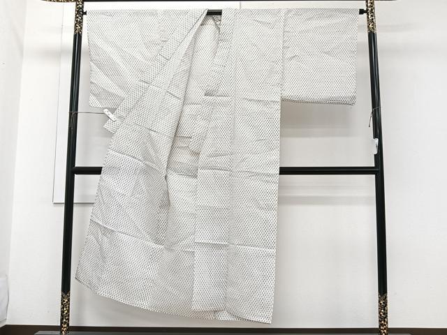 平和屋着物∴夏物 男性 浴衣 小紋 浴衣兼用 井桁文様 綿・麻 逸品 CABJ4053xi