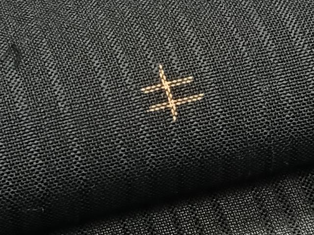 平和屋着物*夏物 紗紬 十字文様 黒地 正絹 逸品 CABJ4056xi