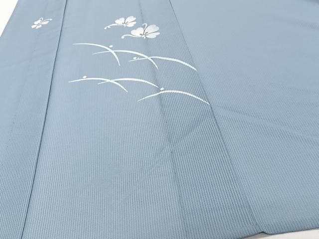 平和屋着物*夏物 色留訪問着 縦絽 芝花蝶文 洗える着物 CABJ4059xi