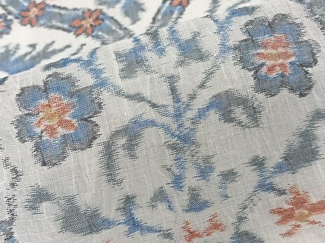 平和屋着物*夏物 本場小千谷縮 花唐草文 麻 逸品 CABJ4062xi