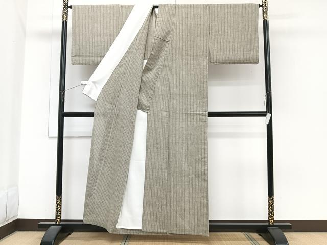 平和屋着物*夏物 紗紬 縞 正絹 逸品 CABJ4065xi