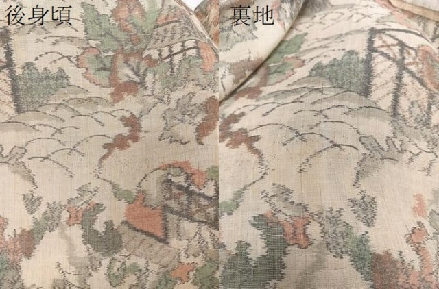 平和屋着物*夏物 上布 風景文 麻 逸品 CABJ4067xi