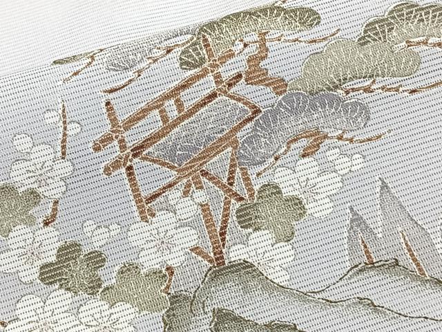 平和屋着物*夏物 訪問着 絽 風景文 松竹梅 金彩 洗える着物 未使用 CABJ4087xi
